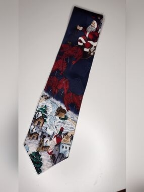 Tabasco Navy Blue Red Christmas Santa With Crawdads.